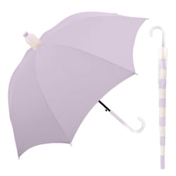 長傘 婦人用 スライドキャップアンブレラ ツートーン 60cm ジャンプ式 スライドカバー付き ライトパープル 120378