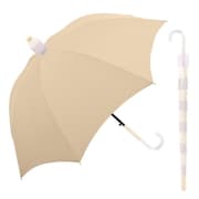 長傘 婦人用 スライドキャップアンブレラ ツートーン 60cm ジャンプ式 スライドカバー付き ライトベージュ 120379