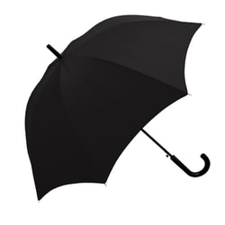 長傘 晴雨兼用 紳士長傘 65cm ジャンプ式 グラスファイバー骨（親骨） UVカット加工 内側ブラックコーティング UPF50＋ ブラック 120398