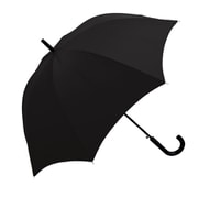 長傘 晴雨兼用 紳士長傘 65cm ジャンプ式 グラスファイバー骨(親骨) UVカット加工 内側ブラックコーティング UPF50+ ブラック 120398