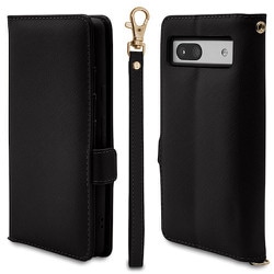 7900PXL8ABHSBK [Google Pixel 8a用 手帳型 カード入れ おしゃれ スタンド機能 シンプル ハンドストラップ付き マグネット式 ブラック]