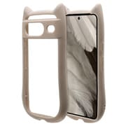 7924PXL8AHPTA [Google Pixel 8a用 ハイブリッドケース 猫耳 猫 耐衝撃吸収 TPU×PC 高透明 かわいい おしゃれ トープ]