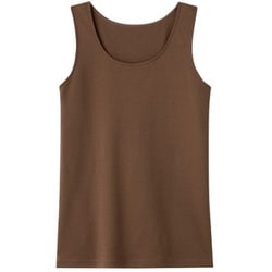 綿100％やわらかタンクトップ ダークブラウン M