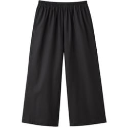 綿100％播州織ワイドパンツ ブラック LL
