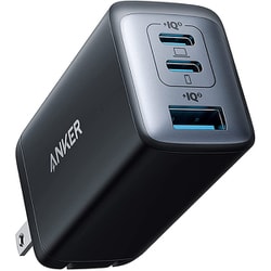 USB急速充電器 Anker PowerPort III 3-Port 65W Pod USB PD（パワーデリバリー）対応 65W USB-C×2/USB-A×1 PowerIQ 3.0 （Gen 2） Anker GaN II採用 折りたたみ式プラグ ブラック A2667N12