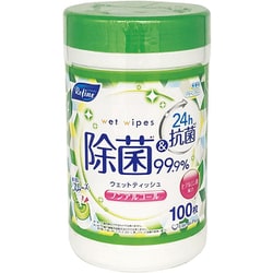 ノンアルコール除菌 ウェットボトル 100枚 リファイン LD-154