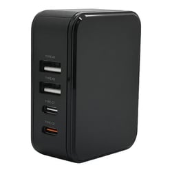 USB急速充電器 USB PD（パワーデリバリー）対応 32W USB-C×2/USB-A×2 収納式プラグ RAC2C2A32W01BK