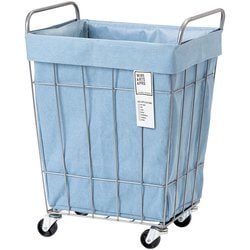 DENIM LAUNDRY SQUARE BASKET with CASTER 45L DENIM 003073