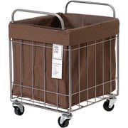 003385 [FOLDING LAUNDRY SQUARE BASKET with CASTER 40L / WIDE Brown]