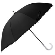 日傘 晴雨兼用 H・A・U レースカット ショート傘 47cm 手開き式 UVカット加工 PUコーティング加工 UPF50+ 安全ろくろ ブラック 10002939
