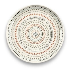 割れない食器 食洗機対応 Desert Mandala （デザートマンダラ） 中皿 プレート 直径約22cm アウトドア ケータリング バンブーメラミン食器 白 TT21826674