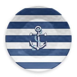 割れない食器 食洗機対応 NAUTICAL ANCHOR （ノーティカルアンカー） 大皿 ディナープレート 直径約27cm アウトドア ケータリング メラミン食器 マリンブルー DN22912773