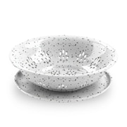 割れない食器 Terrazzo (テラゾ) 水切りボウル プレート セット 約直径27cm 深さ7cm アウトドア ケータリング メラミン食器 白 グレー PRY1098RCSWG