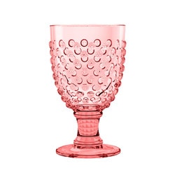 割れないグラス HOBNAIL（ホブネイル） ショートステム グラスゴブレット 約500ml 約9×16cm アウトドア ケータリング 樹脂製食器 ピンク DK23989270