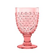 DK23989270 [割れないグラス HOBNAIL（ホブネイル） ショートステム グラスゴブレット 約500ml 約9×16cm アウトドア ケータリング 樹脂製食器 ピンク]