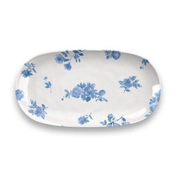 割れない食器 COTTAGE BLUE FLORAL（コテージブルーフローラル） 大皿 サービングプレート 32cm アウトドア ケータリング メラミン食器 ロイヤルブルー DN23986378