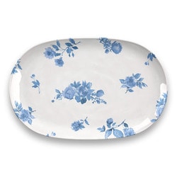 割れない食器 COTTAGE BLUE FLORAL（コテージブルーフローラル） 大皿 サービングプレート 42×27cm アウトドア ケータリング メラミン食器 ロイヤルブルー DN23986477