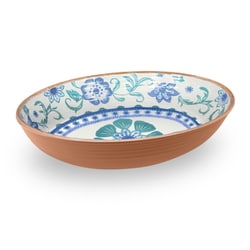 割れない食器 Rio Turquoise（リオターコイズ） ボウル 大きい 皿 サービングボウル 約30cm （深さ約7×径33cm） アウトドア ケータリング メラミン食器 白 PAN5132TMSTF