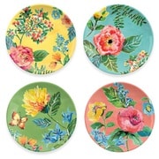 割れない食器 Garden Floral(ガーデンフローラル) 中皿 プレート 4種 別柄アソートセット 22cm アウトドア ケータリング メラミン食器 リゾートカラー PVC1085SPFS