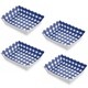 割れない食器 Navy Gingham （ネイビーギンガム） ハンバーガートレイ 4個セット マリン柄 約22x18x5cm 215g アウトドア ケータリング メラミン食器 ネイビーギンガムチェック PPF0087FTNG