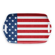 割れない食器 US STARS & STRIPES(スター&ストライプ) レクタングルトレイ お盆 卓上トレイ 星条旗柄 約48x31x3cm 660g アウトドア ケータリング メラミン食器 アソートカラー DN22911974