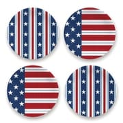 割れない食器 US STARS & STRIPES(スター&ストライプ) 中皿 プレート 星条旗柄 21cm 4枚セット アウトドア ケータリング メラミン食器 アソートカラー DN22911875