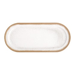 割れない食器 食洗機対応 CARMEL REACTIVE（カーメルリアクティブ） 大皿 サービングプレート 約45x20cm 400g アウトドア ケータリング バンブーメラミン食器 陶器風ホワイト DN24089987