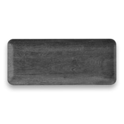 割れない食器 Blackened Wood（ブラックンドウッド） 木目調 お盆 サービングトレイ 約45x19x2cm 648g アウトドア ケータリング メラミン食器 黒 ブラック TT20745173
