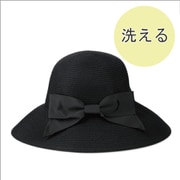 106361205 [M Kireina Ribbon CAPe ブラック たためる 洗える 天然素材風キャペリン]