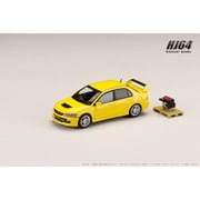 HJ645054Y 1/64 三菱 ランサーエボリューション 9 GSR エンジンディスプレイモデル付き イエローソリッド [ダイキャストミニカー]