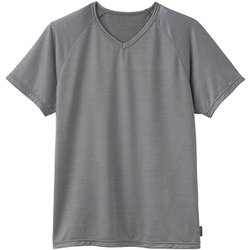 コンフォートクール ラグランスリーブ Vネック メンズ 機能性リカバリーウェア シャツ グレー XLサイズ 8301