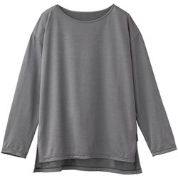 コンフォートクール サイドスリットロングスリーブ レディース リカバリーウェア 長袖シャツ グレー 6994