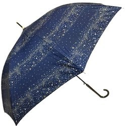 長傘 婦人用 晴雨兼用 ミルキーウェイ 60cm ジャンプ式 耐風仕様 U）Vカット加工 スリムタイプ ネイビー 17880