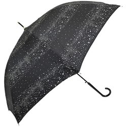 長傘 婦人用 晴雨兼用 ミルキーウェイ 60cm ジャンプ式 耐風仕様 U）Vカット加工 スリムタイプ ブラック 17880