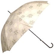 長傘 婦人用 サークルアジサイ 60cm ジャンプ式 耐風仕様 UVカット加工 スリムタイプ ベージュ 17730