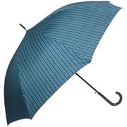 長傘 縦ストライプ 60cm ジャンプ式 耐風仕様 モスグリーン 13600