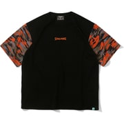 SMT24006 [Tシャツ オーバラップド カモ スリーブ Lサイズ ブラック×ネオンオレンジ]