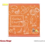 68-2231080 [ループ付ウォッシュタオル おさるのジョージ CGシンプルライン 34cm×35cm オレンジ]