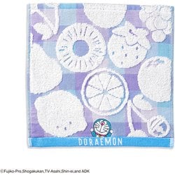 タオルハンカチ ドラえもん フルーツ 25cm×25cm ブルー 21-2800070