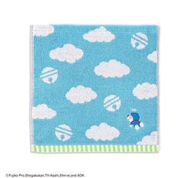 タオルハンカチ ドラえもん 雲 25cm×25cm ブルー 21-2720070
