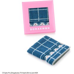タオルハンカチ ドラえもん チェック 25cm×25cm ネイビー 21-2740090