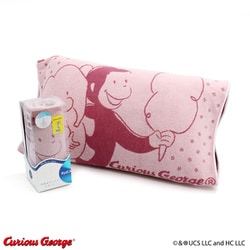ピローケース おさるのジョージ ガーリー 64cm×34cm ピンク 68-8017300