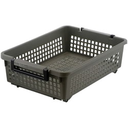 ハンディー バスケット かご 収納 カーキ ロータイプ 日本製 Boiteリビング MA-4172