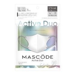 マスコード 3Dマスク アクティブ デュオ シルバーホワイト（グレー紐）Lサイズ 7枚入り