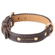 犬用首輪 Porta クラシックソフトレザーカラー 30mm ブラウン