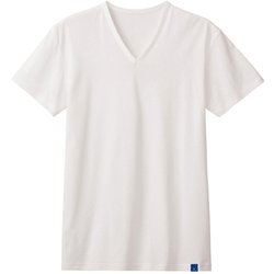 クールマジック 綿100％ＶネックＴシャツ LLサイズ ホワイト MCA515Y