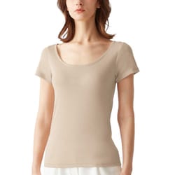 アセドロン 汗とり付 2分袖インナー Lサイズ ノ－ブルベージュ MC0051Y