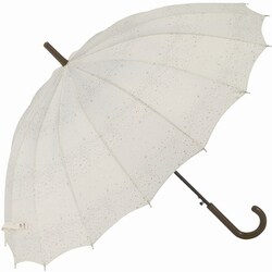 長傘 婦人用 晴雨兼用 ミルキーウェイ 55cm ジャンプ式 16本骨 UVカット加工 ベージュ 27880