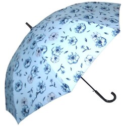 長傘 婦人用 フローラル 65cm ジャンプ式 UVカット加工 スカイ 13680