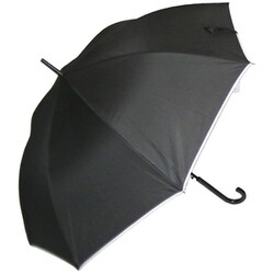 長傘 晴雨兼用 無地 60cm ジャンプ式 UVカット加工 四角手元 ブラック 13370